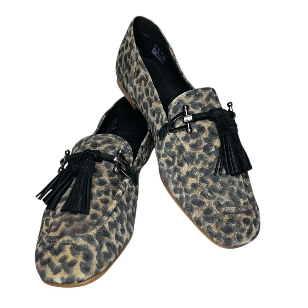 Clarks Pure2 Tassel Suede Leopard Print Loafers US SZ 8M EU SZ‎ 39